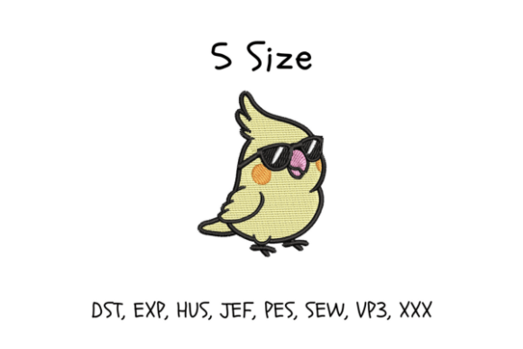 Bird with Sunglasses Embroidery Design