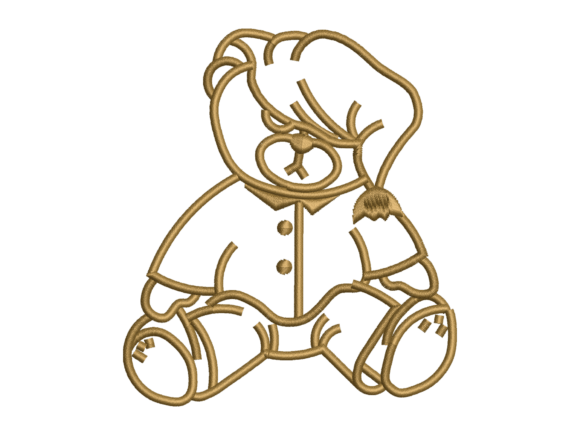 Chef Teddy Bear Embroidery Design