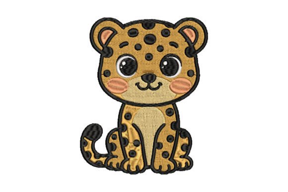 Cute Cheetah Embroidery