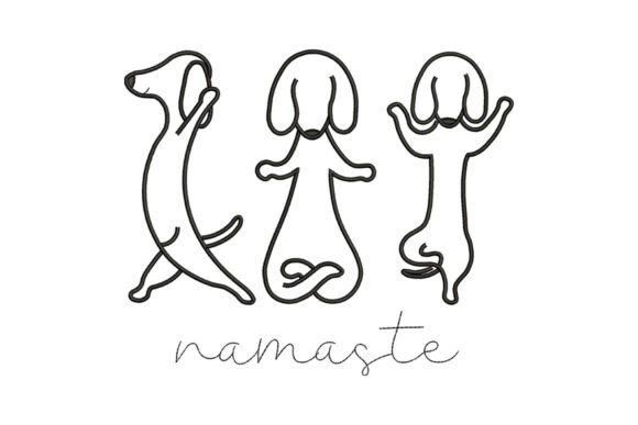 Cute Dog Outline Embroidery Set
