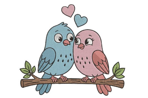 Cute Love Birds Embroidery