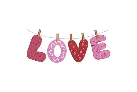 Cute Love Letters Embroidery