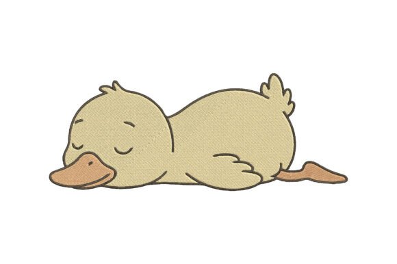 Cute Sleeping Duck Embroidery Design