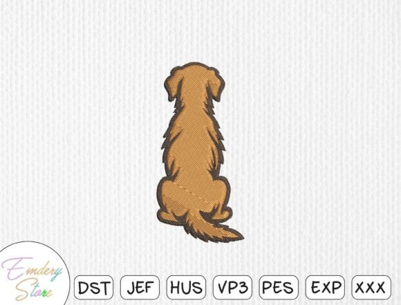 Dog Silhouette Embroidery Design