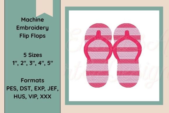 Flip Flops Machine Embroidery Design