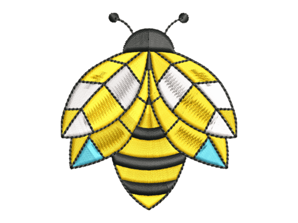 Geometric Bee Embroidery Design