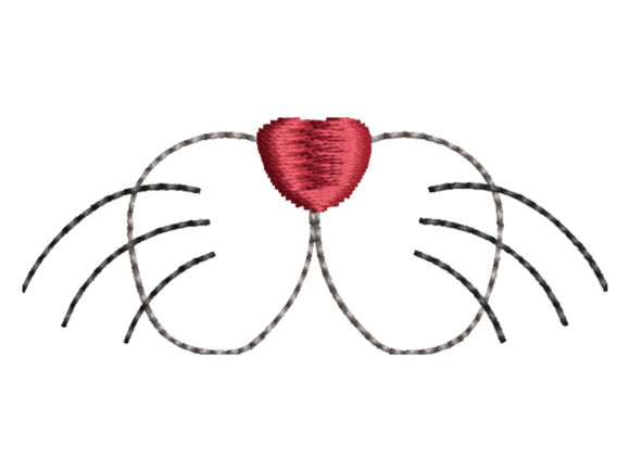 Heart Cat Whiskers Embroidery