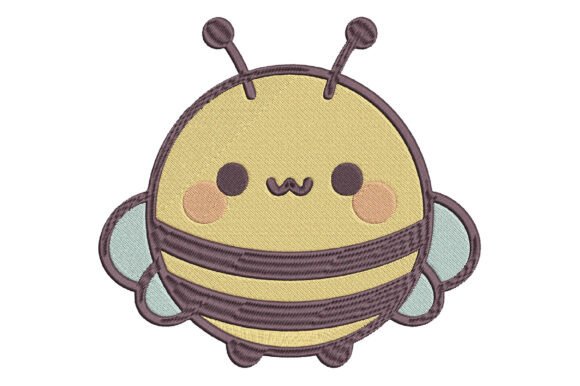 Kawaii Cute Bee Embroidery Design