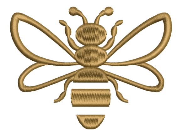 Line Art Bee Embroidery Design