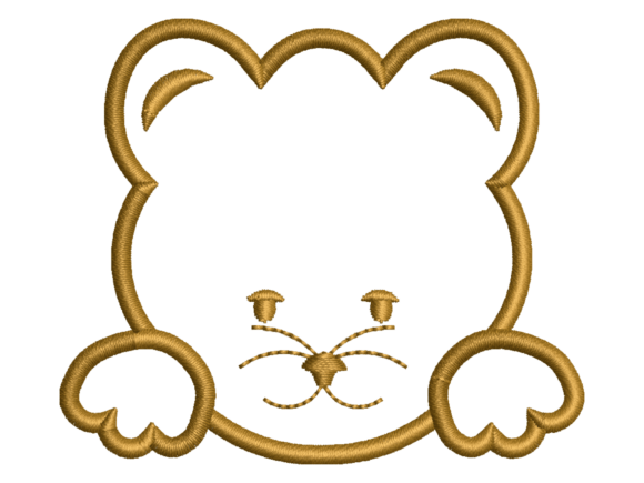 Minimal Cute Bear Embroidery