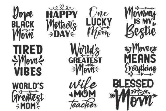 Mom Quotes Embroidery Design Bundle